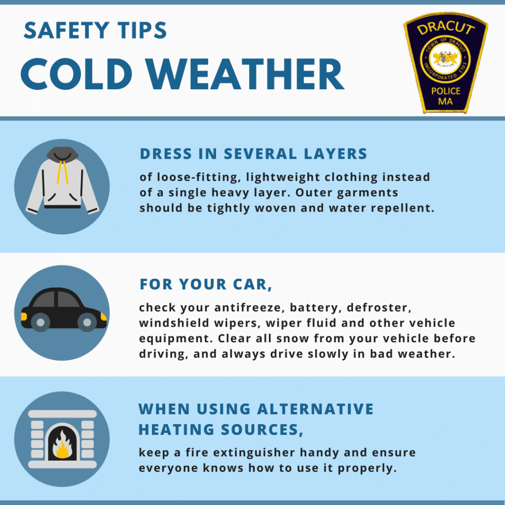 Dracut Police Department Shares Tips for Cold Weather and Winter Driving  Safety